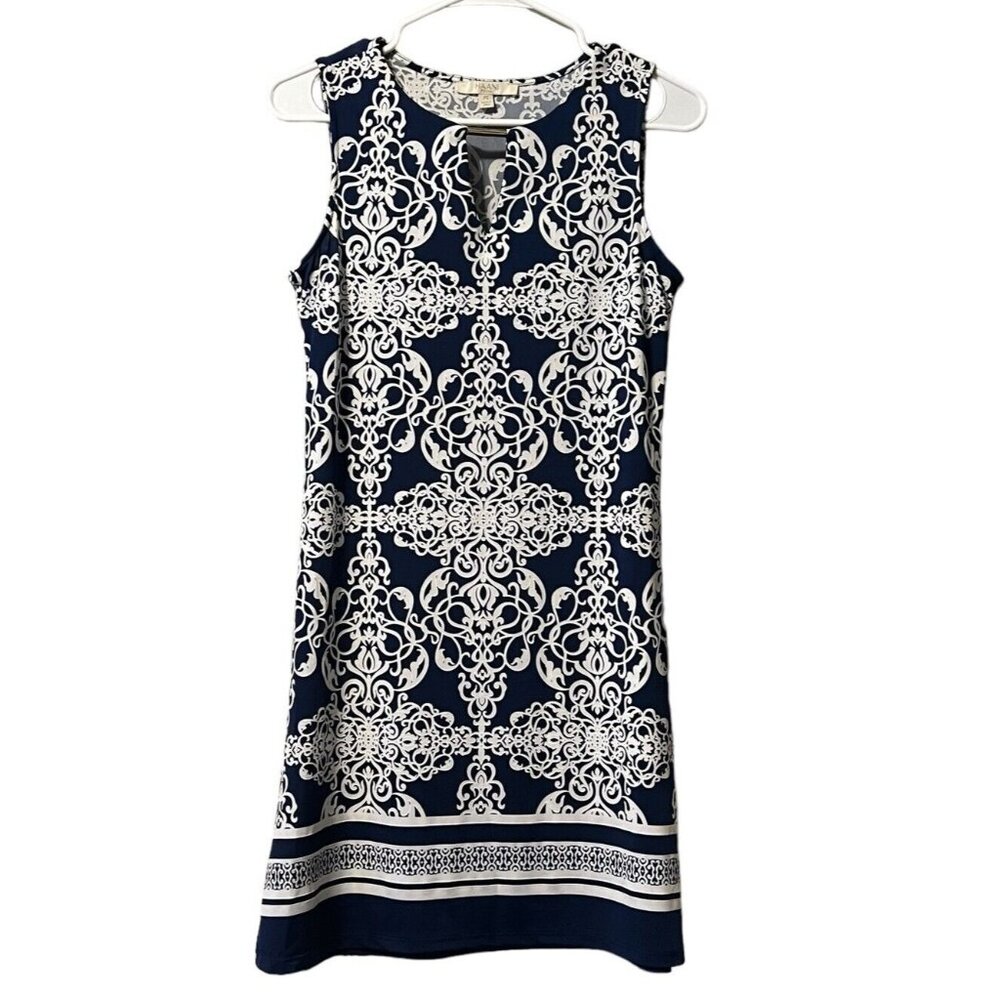 Haani Dress Women Size Small Petite‎  Sleeveless Textured Preppy Classic